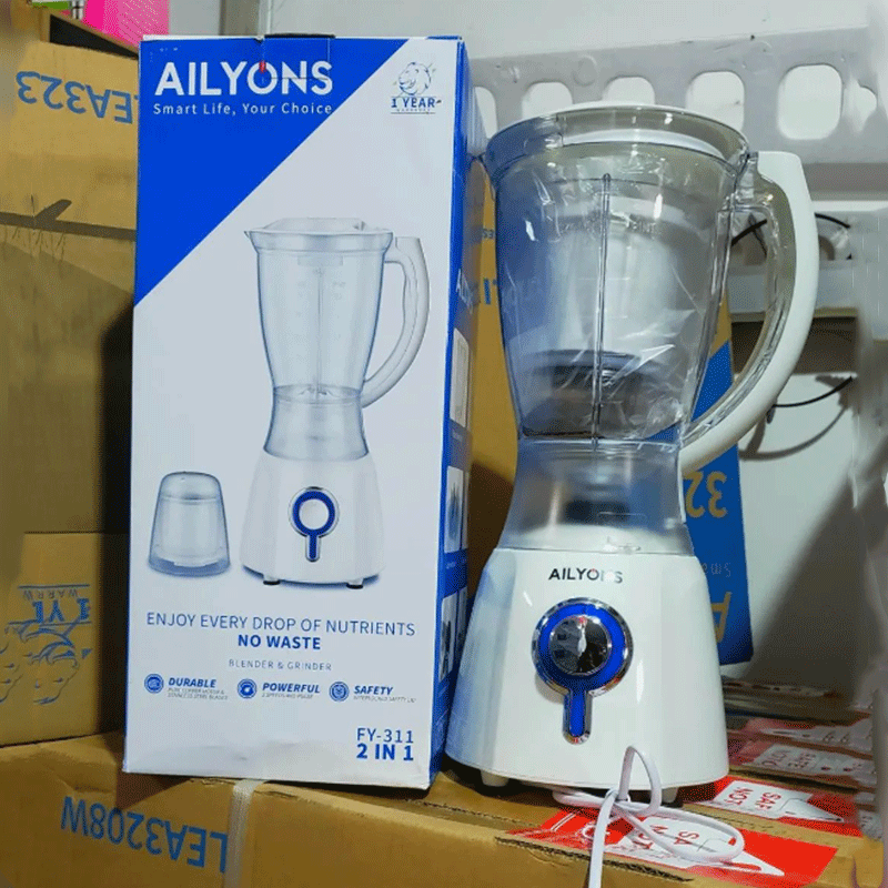 Ailyons 2 in 1 Blender and Grinder 1.5L with Durable High Quality Motor: FY-311