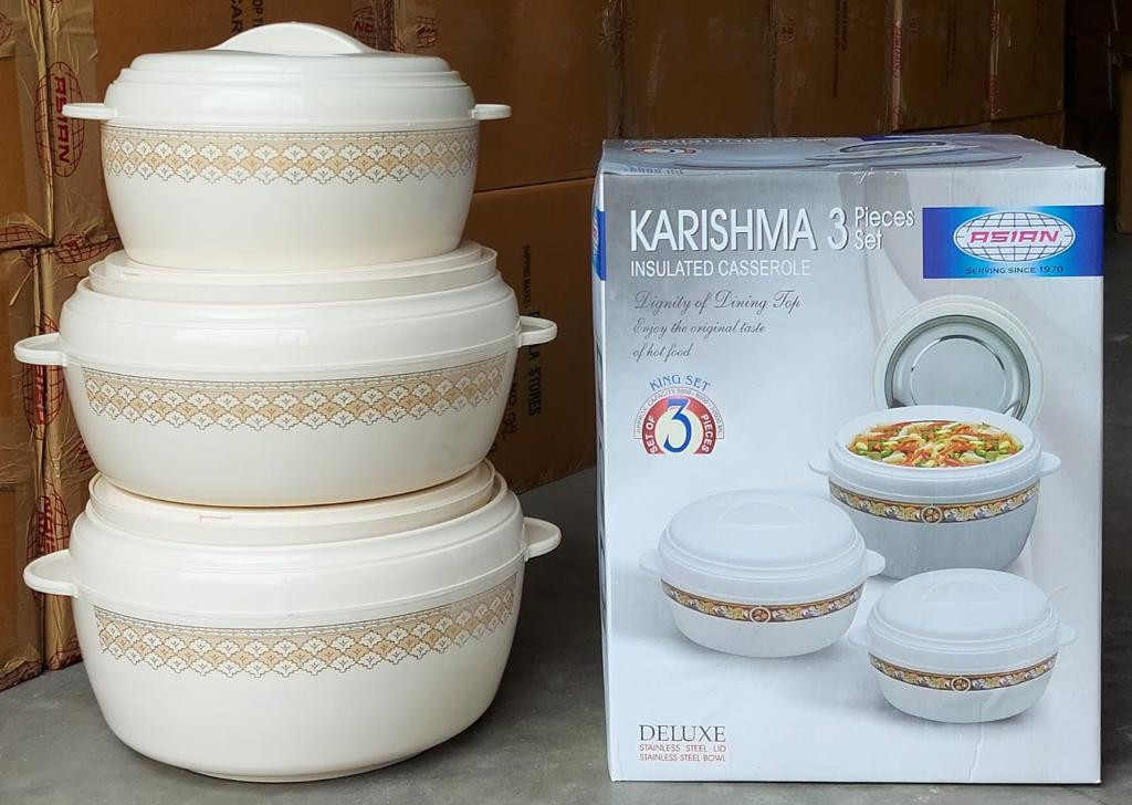 High Quality Insulated Casserole Karishma  Hotpot 3pieces set