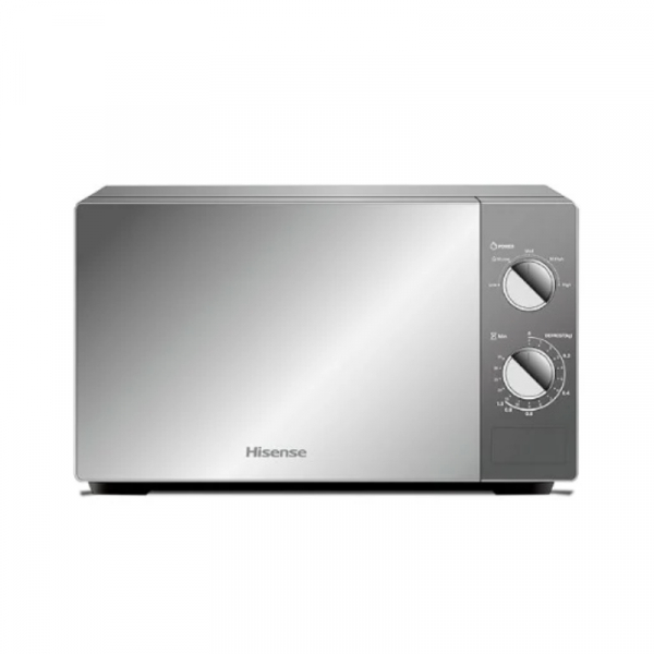 Hisense Microwave 20L 700W Solo Manual 6 Power Levels Mirror Finish Silver H20MOMS10