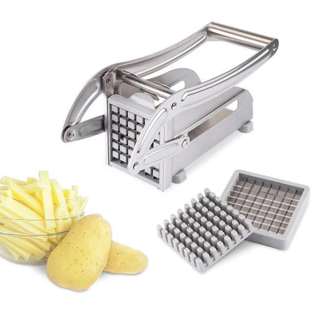 2 Blades Stainless Steel Home French Fries Potato Chips Strip Slicer Cutter Chopper Chips Machine Making Tool Potato Cut Fries