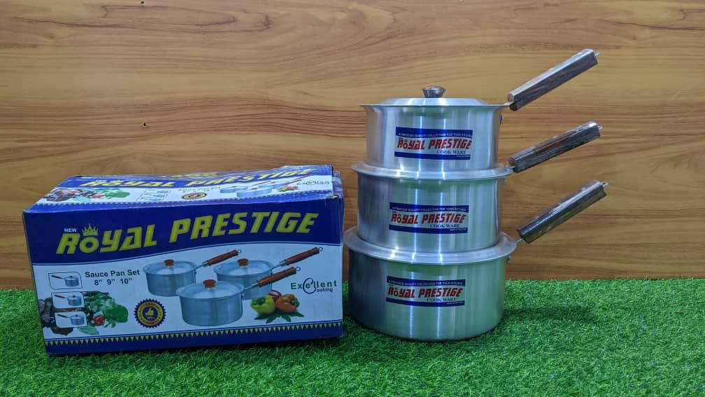 Royal Prestige Sauce Pan 3pcs with lid Size 8",9"&10"