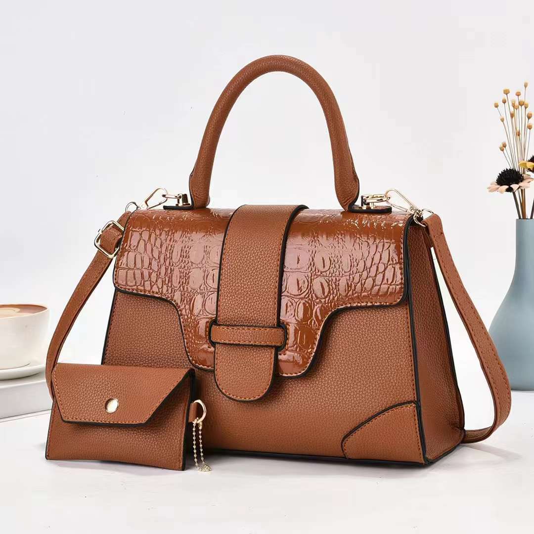 Fashion purse color alligator leather ladies handbag bag